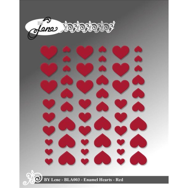 By Lene - Enamel Dots - Hjerter - Rd