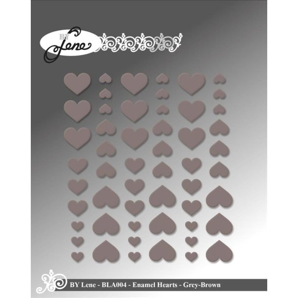 By Lene - Enamel Dots - Hjerter - Gr - Brun