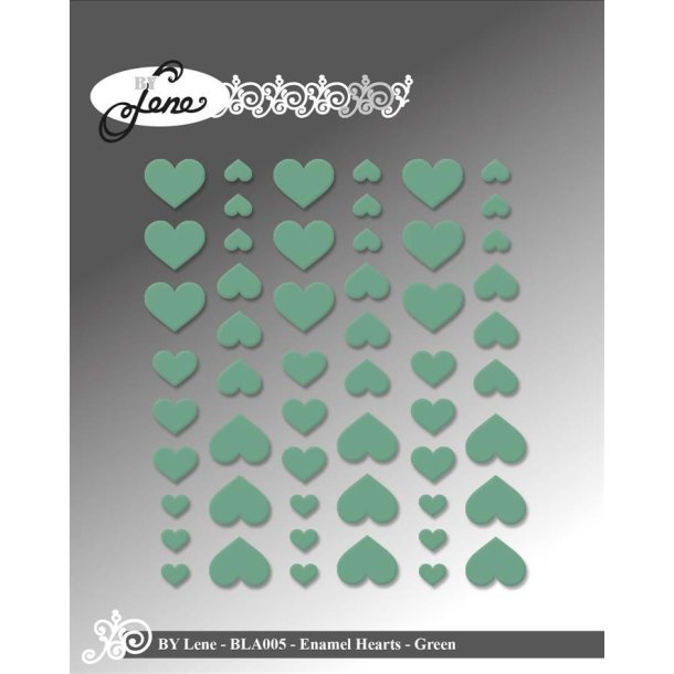 By Lene - Enamel Dots - Hjerter - Grn