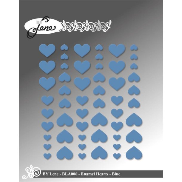 By Lene - Enamel Dots - Hjerter - Bl
