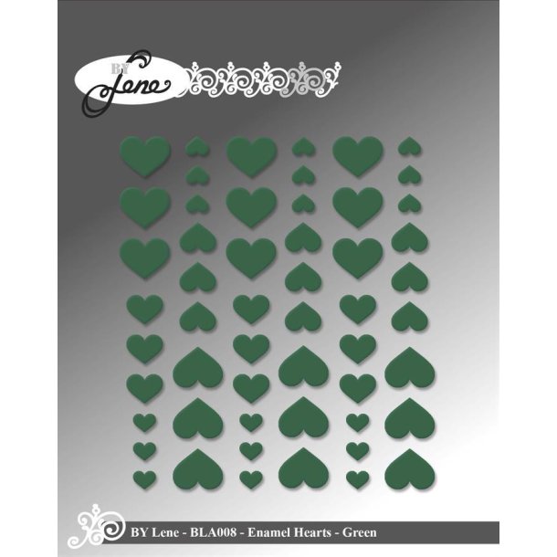 By Lene - Enamel Dots - Hjerter - Grn