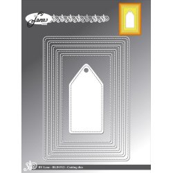 By Lene - Die - Rectangle Frame w/Tag / Rektangel Ramme m/Tag