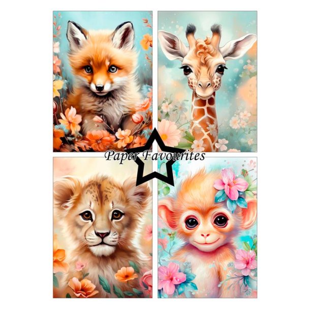 Paper Favourites - Blok A5 - Baby Animals / Dyreunger