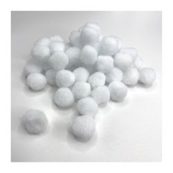 Pomponer - 20mm - Hvid - 55 Stk. - 12016