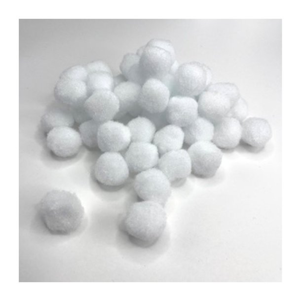 Pomponer - 20mm - Hvid - 55 Stk. - 12016