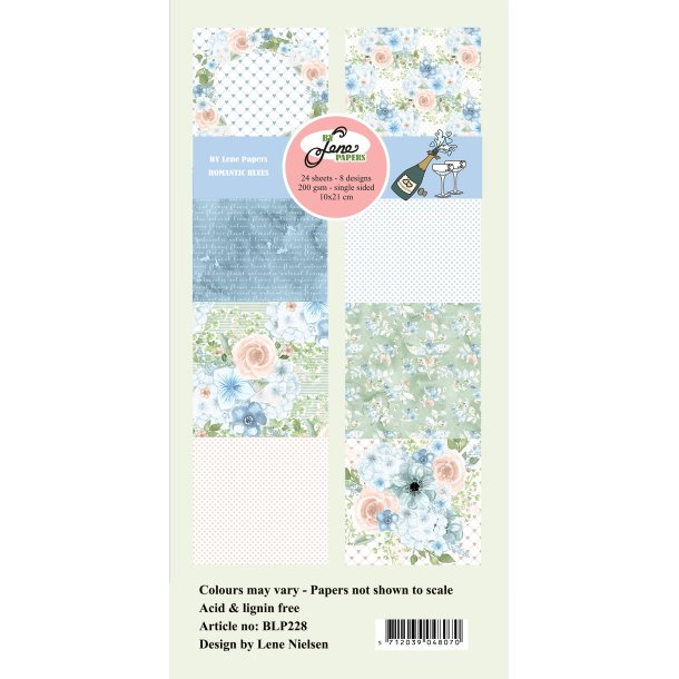 By Lene - Blok Slim Card - Romantic Blues / Bl romantik