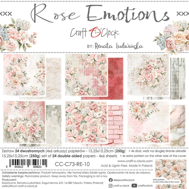 Craft O' Clock - Blok 6" - Rose Emotions / Rose Flelser