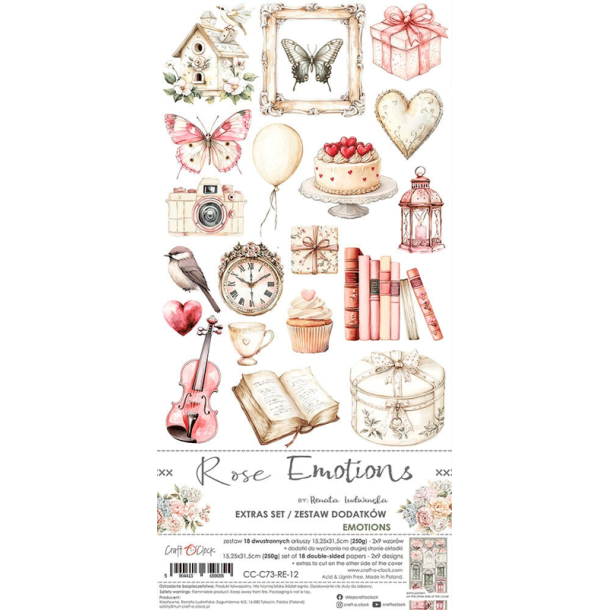 Craft O' Clock - Blok 15x30cm - Rose Emotions Extras Set Emotions / Rose Flelser Ekstra st