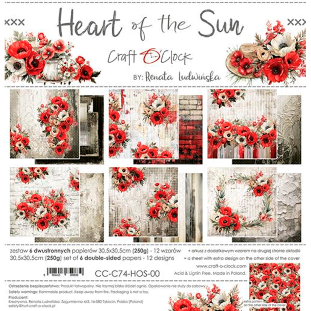 Craft O' Clock - Blok 12" - Hearts of the Sun