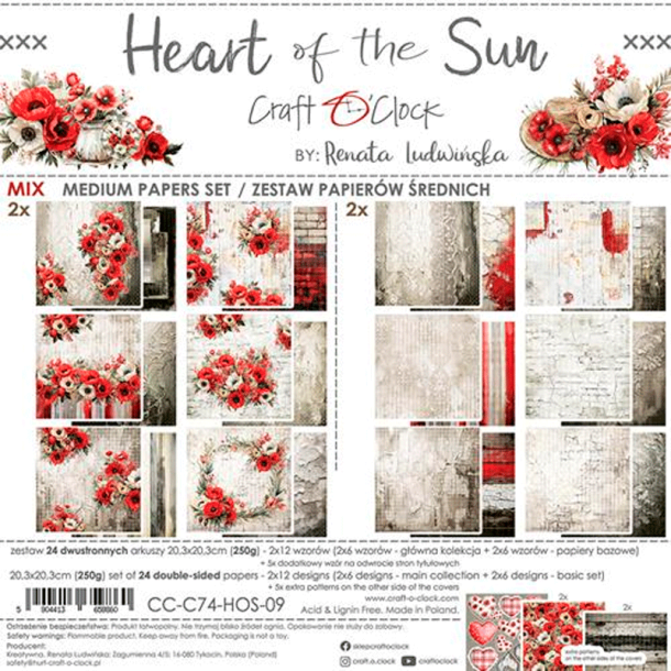 Craft O' Clock - Blok 8" - Hearts of the Sun