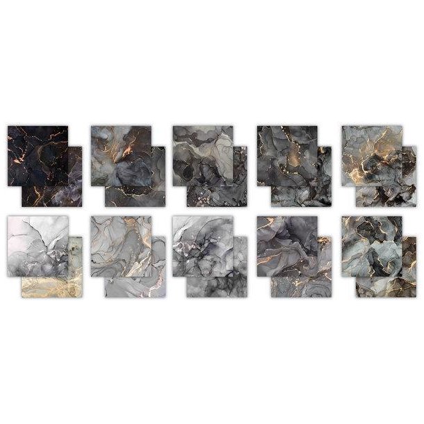 Craft Consortium - Blok 6" - Ink Drops - Monochrome