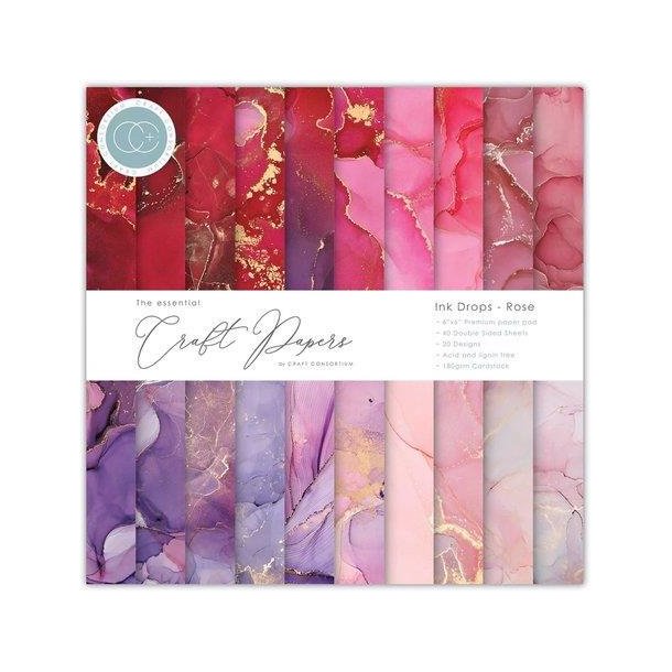 Craft Consortium - Blok 6" - Ink Drops - Rose