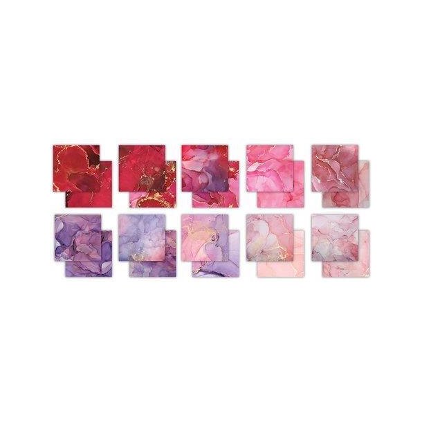 Craft Consortium - Blok 12" - Ink Drops - Rose