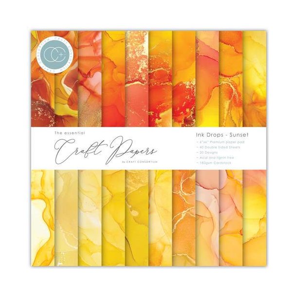 Craft Consortium - Blok 6" - Ink Drops - Sunset
