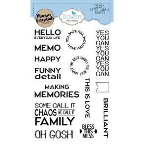 Elizabeth Craft Designs - Stempel - Retro Label Sayings