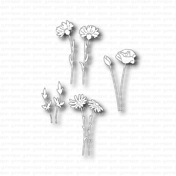 Gummiapan - Die - Sm Midsommerblomster