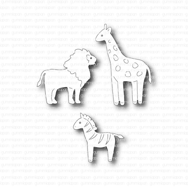 Gummiapan - Die - Giraf, Zebra og Lve
