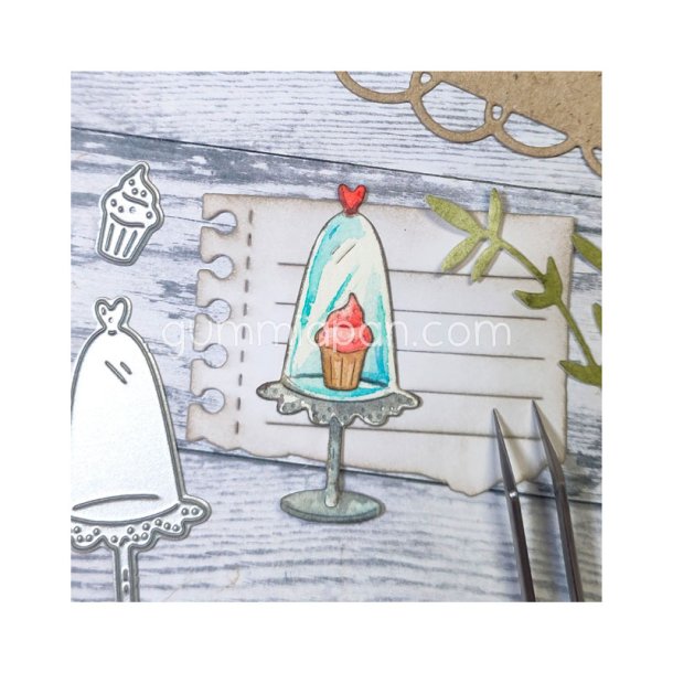 Gummiapan - Die - Cupcake I Glaskuppel