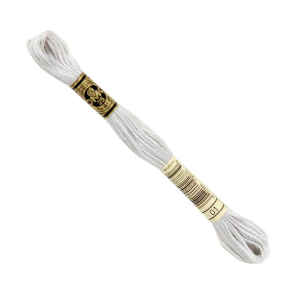 DMC Broderigarn - Nr. 01 - Tin - 8 m.