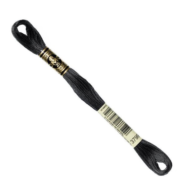 DMC Broderigarn - Nr 3799 - Mrkegr - 8 m