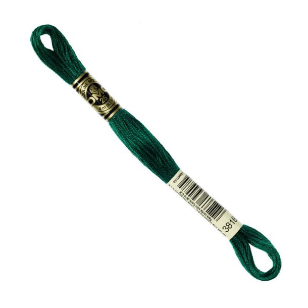 DMC Broderigarn - Nr 3818 - Mrkegrn - 8 m.
