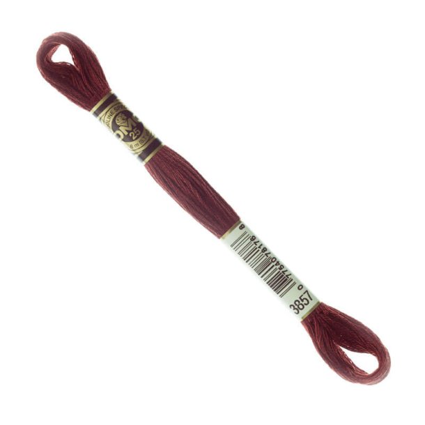 DMC Broderigarn - Nr 3857 - Mrk Rdbrun - 8 m.