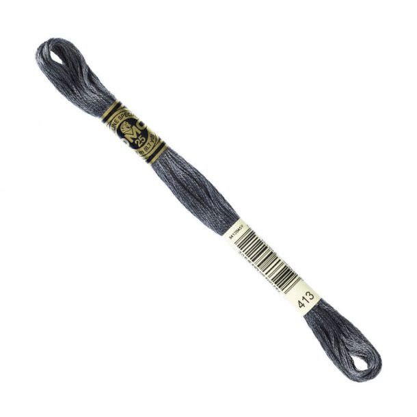 DMC Broderigarn - Nr 413 - Mrkegr - 8 m