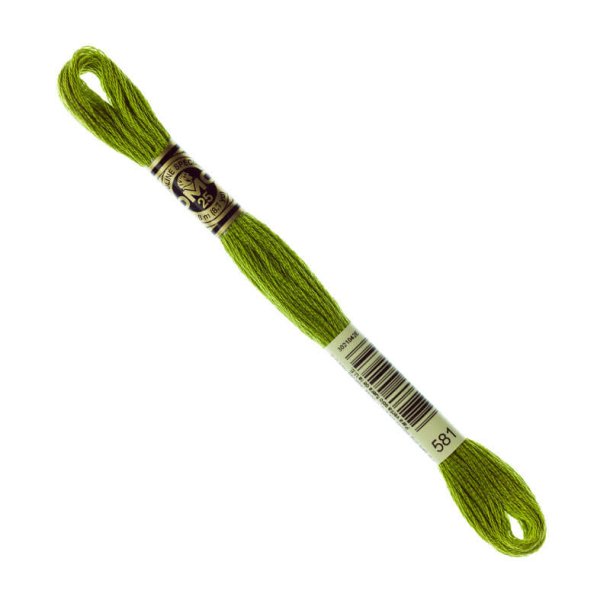 DMC Broderigarn - Nr 581 - Lys Oliven - 8 m.