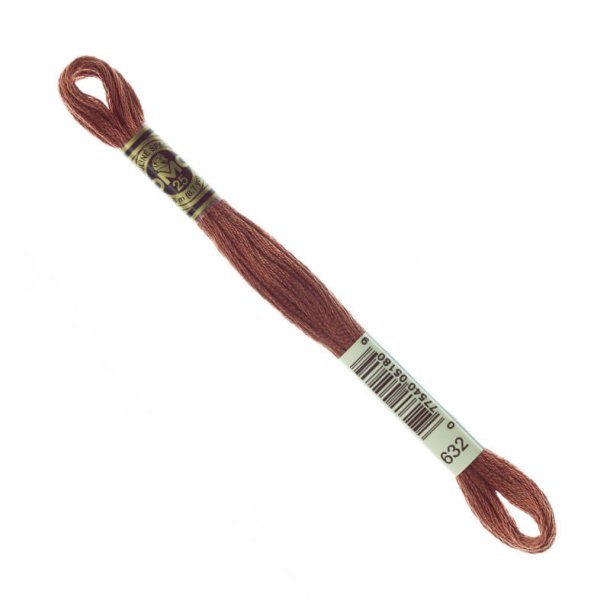 DMC Broderigarn - Nr 632 - Rdbrun - 8 m.