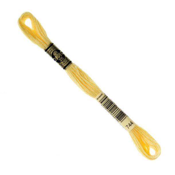 DMC Broderigarn - Nr 744 - Vaniljegul - 8 m.