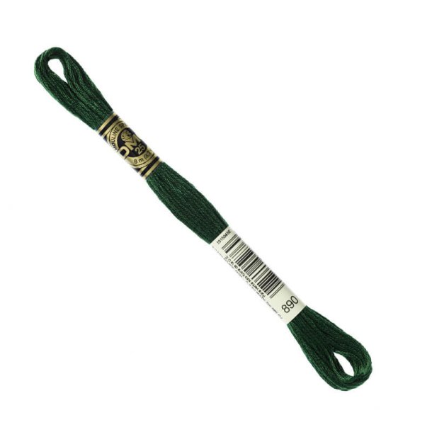 DMC Broderigarn - Nr 890 - M�rkegr�n - 8 m.