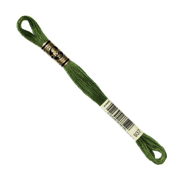 DMC Broderigarn - Nr 937 - Mrk Mosgrn - 8 m.