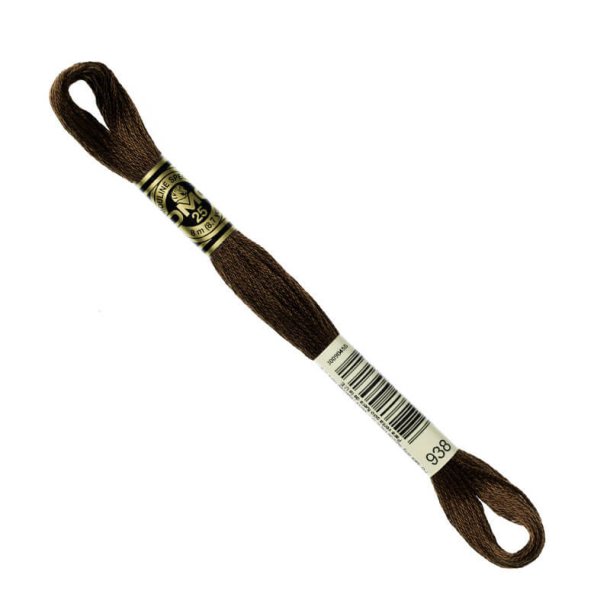 DMC Broderigarn - Nr 938 - M�rkebrun - 8 m.