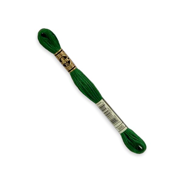 DMC Broderigarn - Nr 986 - Mrk Oliven - 8 m.