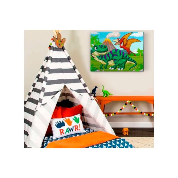 Clay Painting p Lrred - 30x40cm - Dinosaurer