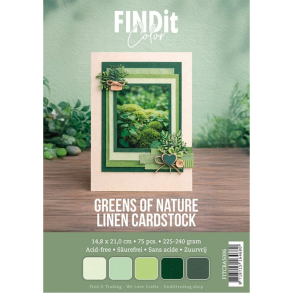 Find it - Linnen - Blok A5 - Greens of Nature / Gr�n natur - 75 ark
