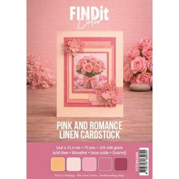Find it - Linnen - Blok A5 - Pink and Romance / Lyser�d romantik - 75 ark