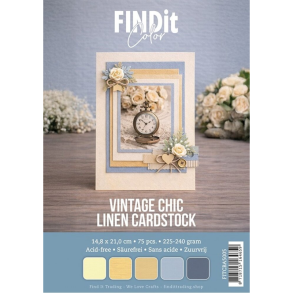 Find it - Linnen - Blok A5 - Vintage Chic - 75 ark