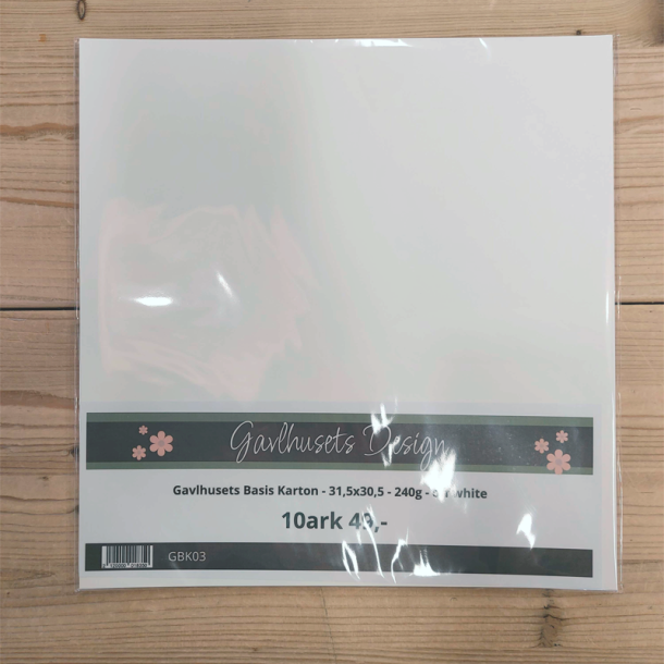 Gavlhusets Design - Basis Karton - 240 gram offwhite - 30x30cm - 10 stk