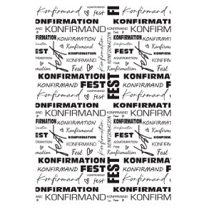 Gavlhusets Design - Kortbase - Konfirmation - Sort