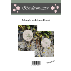 Gavlhusets Design - Broderimnster - Julekugle med skrmblomster