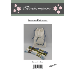 Gavlhusets Design - Broderimnster - Pose med bl roser
