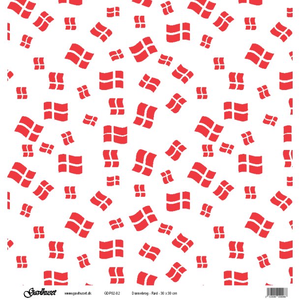Gavlhusets Design - Papir - Dannebrog - Rd