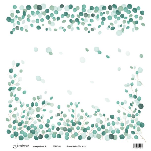 Gavlhusets Design - Papir - Grnne blade
