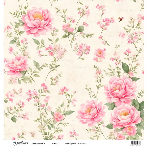 Gavlhusets Design - Papir - Roser - lyserd