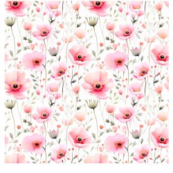 Gavlhusets Design - Papir - Valmuer  lyserd og lilla