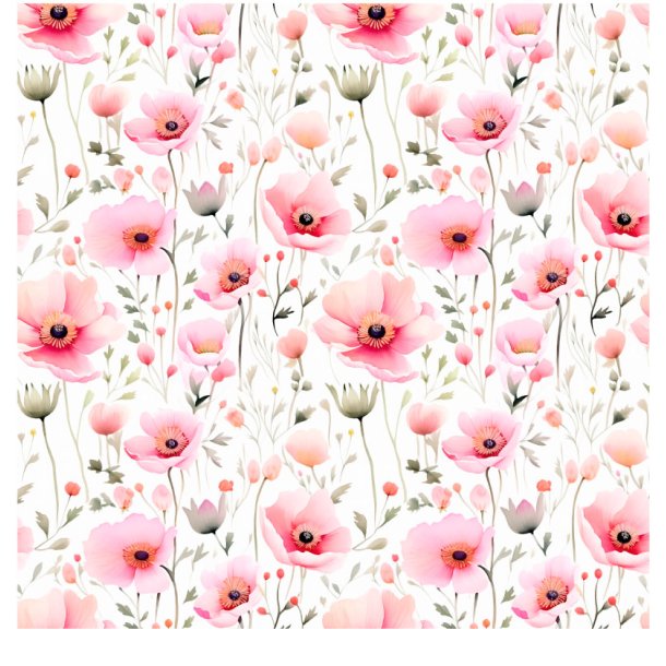 Gavlhusets Design - Papir - Valmuer  lyserd og lilla