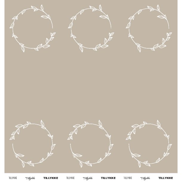 Gavlhusets Design - Papir - Blomsterkrans - Grn / Taupe