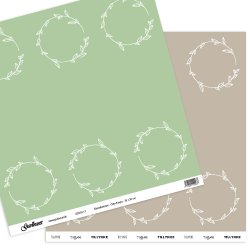 Gavlhusets Design - Papir - Blomsterkrans - Grn / Taupe