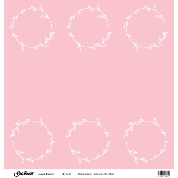 Gavlhusets Design - Papir - Blomsterkrans - Rosa / Lotus